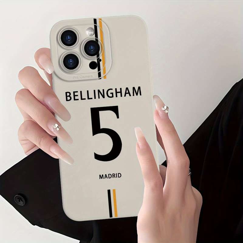 1Pc Ivory White For iPhone 16 Plus Number 5 Pattern Phone Case
