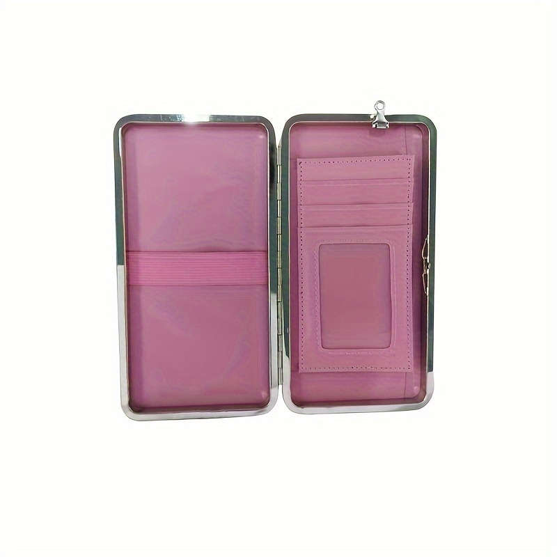 1pc Elegant Faux Leather Phone Wallet with Bow Detail Card Slots Zipper Pocket and Wrist Str