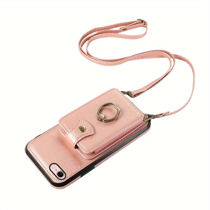 1Pc Rose Golden For iPhone 7 Plus 8 Plus Protective Case Wallet Phone Case
