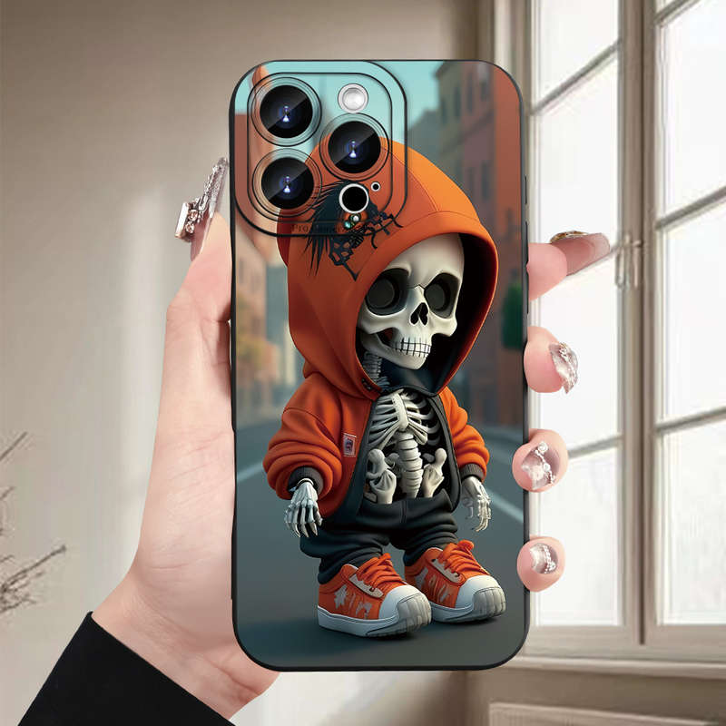 1Pc Black For iPhone XS Max Skull Pattern Phone Case
