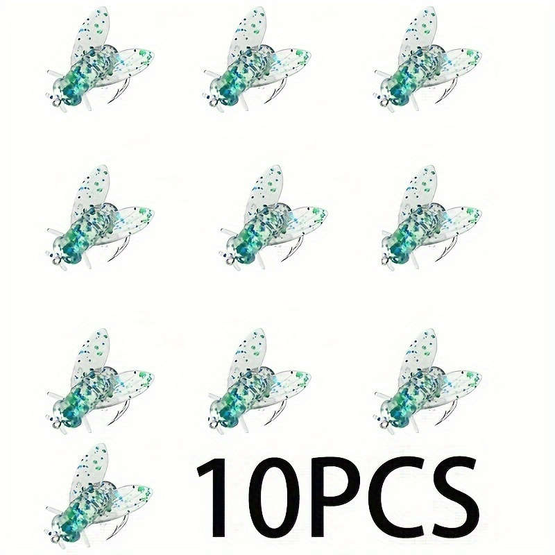 10pcs Bionic Fly Fishing Bait with Wings High-Quality PVC Popper Lures Artificial Insect Bai