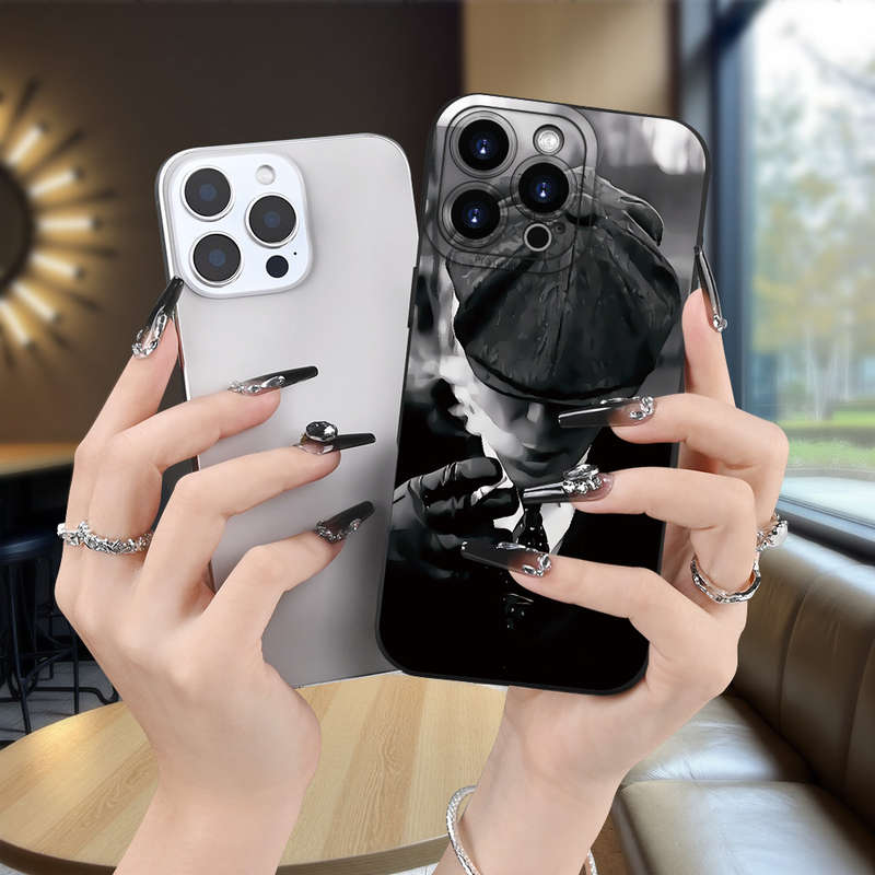 1Pc Black For iPhone 14 Plus Gangster Themed Design Phone Case
