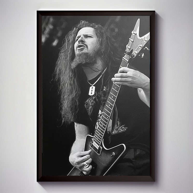 1pc  Unframed Canvas Print Poster Dimebag Darrel Classic Rock Wall Art Black White Guitaris