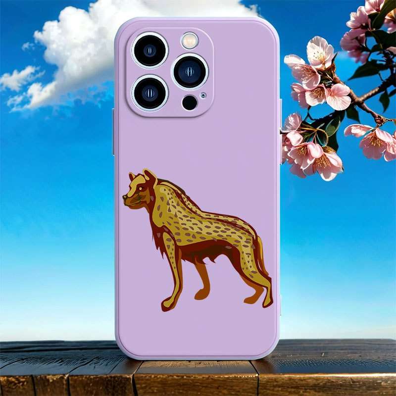 1Pc Purple For iPhone 7 Plus 8 Plus African Wild Dog Phone Case