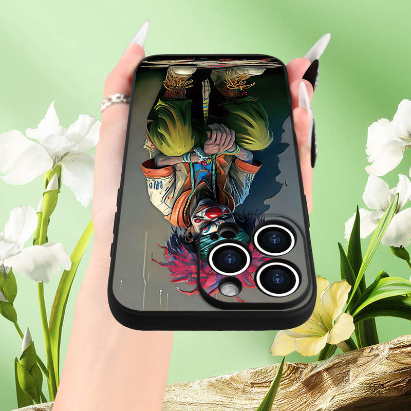 1Pc Black For iPhone 16 Plus Hip Hop Clown Pattern Phone Case