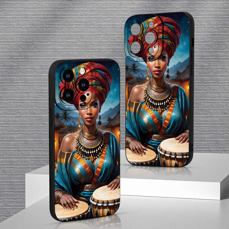 1Pc Black For iPhone XR African Girl Phone Case