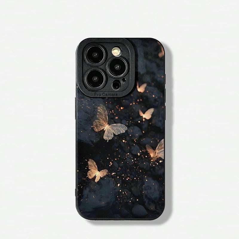 1Pc Black For iPhone 13 Exquisite Butterfly Phone Case