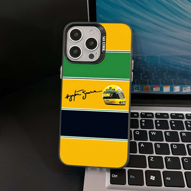 1Pc Black For iPhone 12 Racing Helmet Graffiti Phone Case