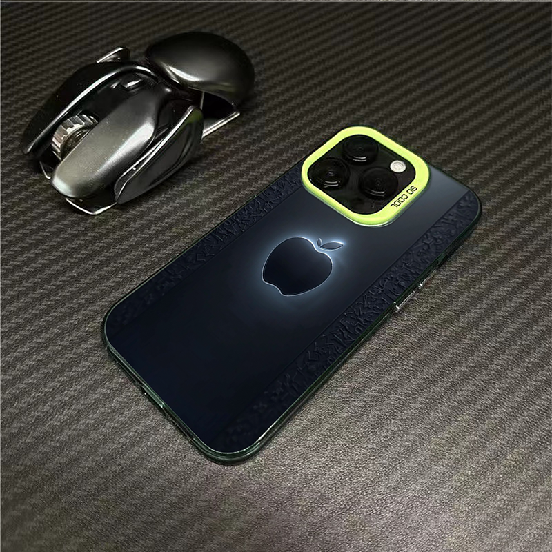 1Pc Mixed Color  For iPhone 11 Pro Max Black Apple Logo Phone Case