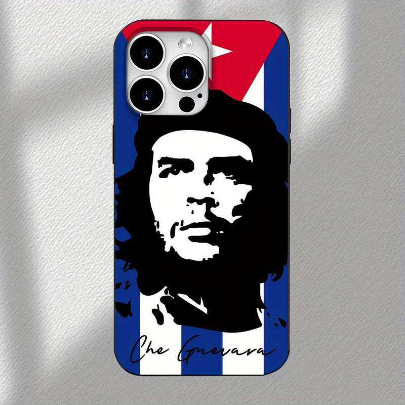 1Pc Black For iPhone 16 Plus Che Guevara Cartoon Designs Phone Case