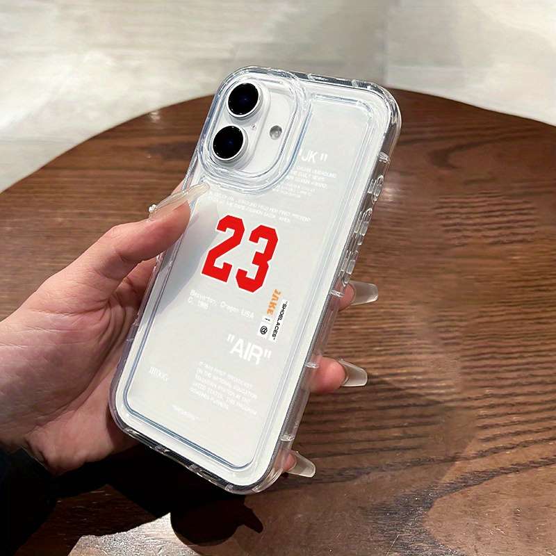 1Pc Transparent For iPhone 7 Plus 8 Plus Number 23 Pattern Phone Case
