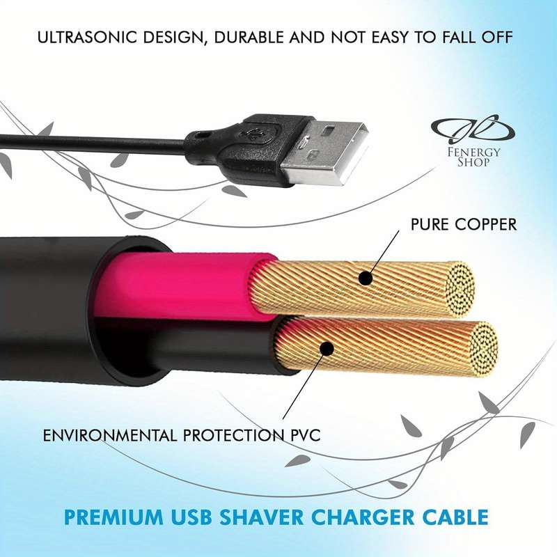 1pc USB Charger Cord Premium Replacement Charging Cable Compatible with Skull Shaver Pitbull