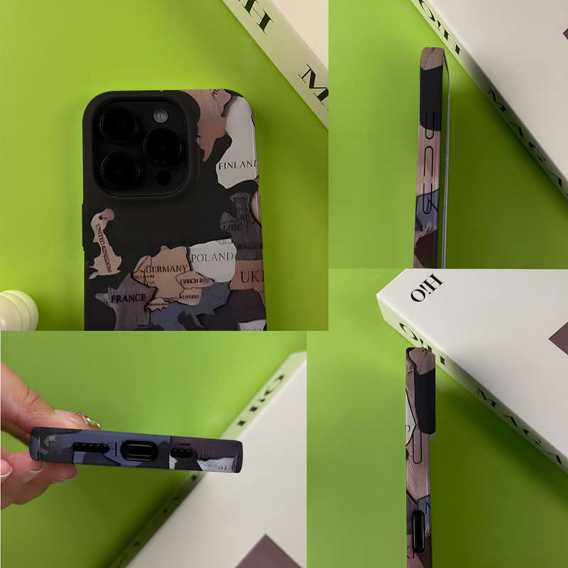 1Pc Mixed Color For iPhone 16E World Map Phone Case