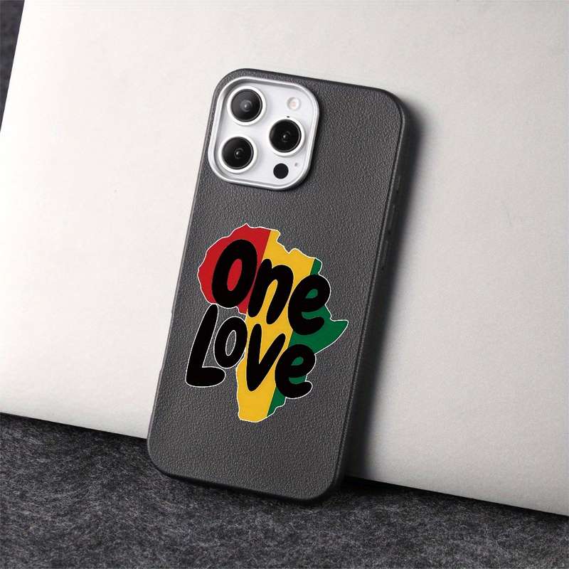 1Pc Black For iPhone 14 Plus One Love Africa Phone Case
