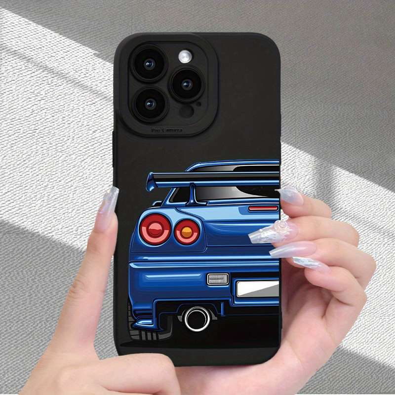 1Pc Black For iPhone 7 Plus 8 Plus Blue Sports Car Design Phone Case