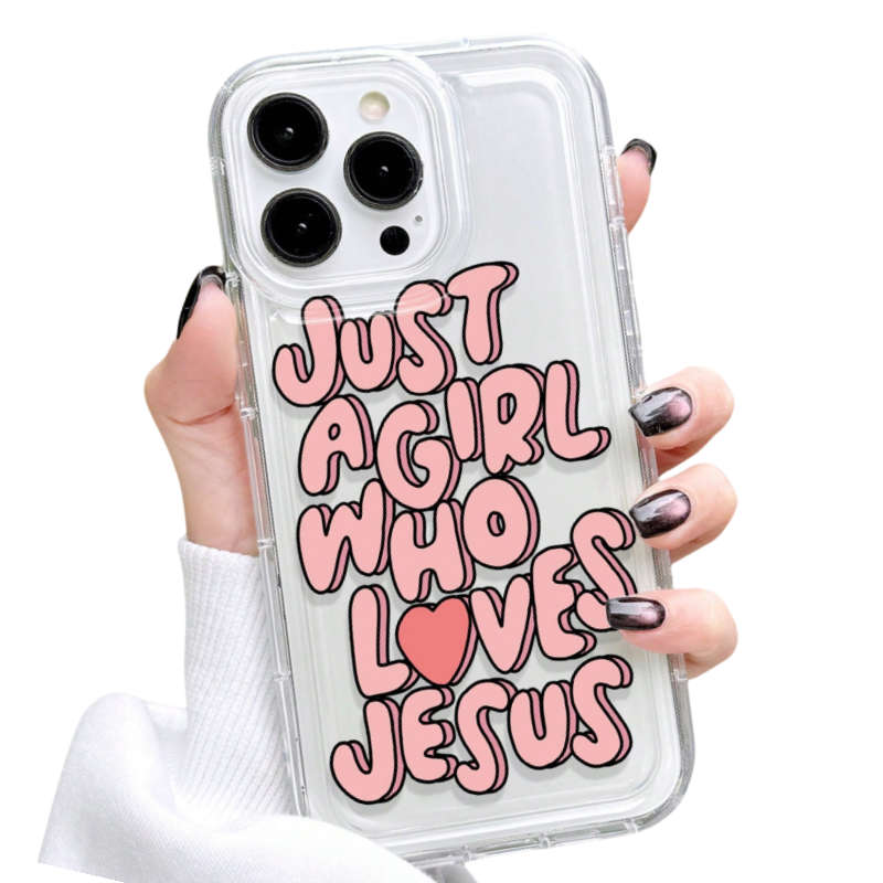 1Pc Transparent For iPhone XS Max Love Jesus Girl Phone Case