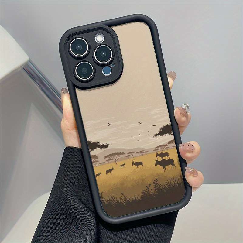 1Pc Mixed Color For iPhone X XS African Savanna Wildlife Phone Case