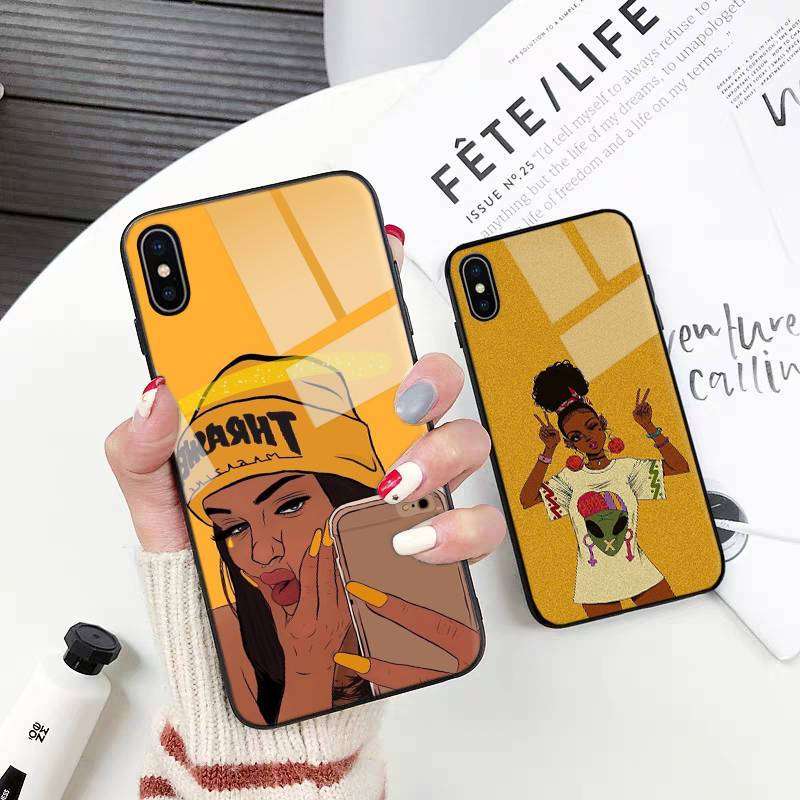 1Pc Mixed Color For iPhone 14 Plus African Girl Phone Case