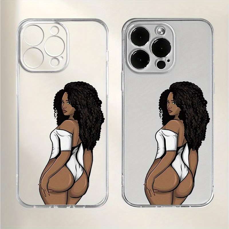 1Pc Transparent For iPhone 7 8 SE2 SE3 Sexy Woman Back Phone Case