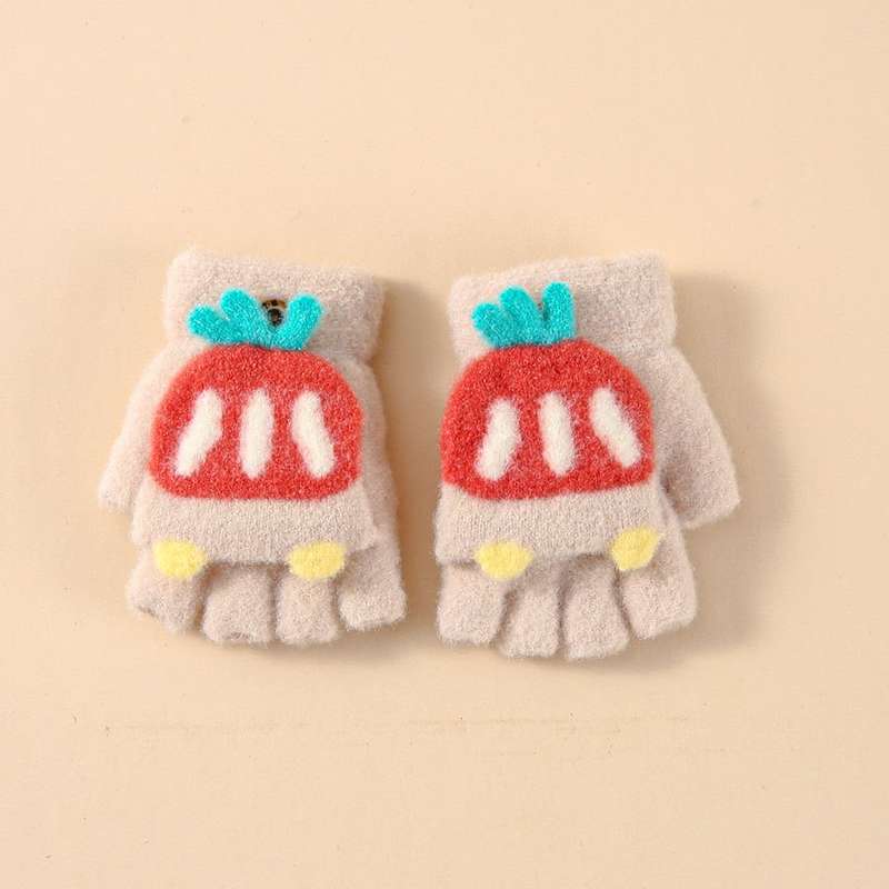 Winter Gloves Color Beige Color Size 6 To 24 Months