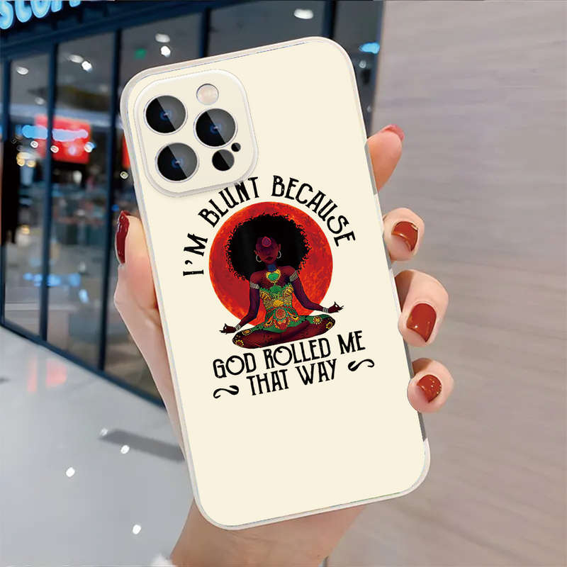 1Pc Black For iPhone 16 Plus Meditative Woman Phone Case