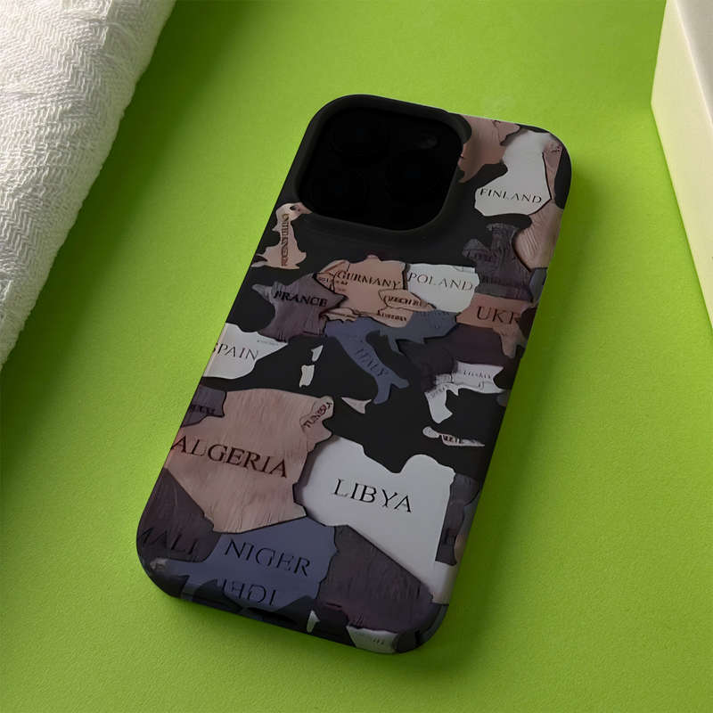 1Pc Mixed Color For iPhone 16E World Map Phone Case