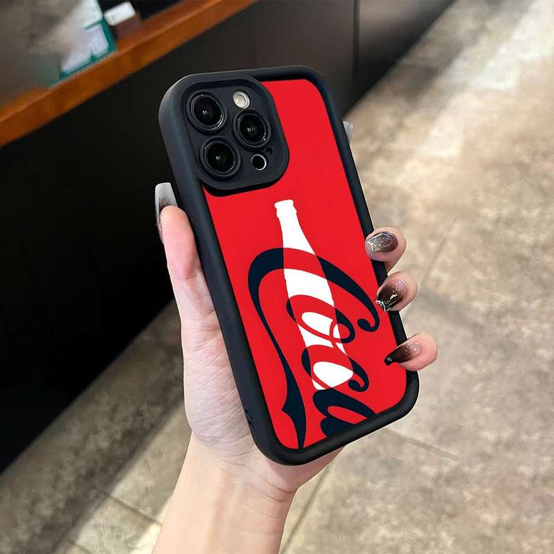 1Pc Black For iPhone 13 Mini Red Cola Soda Drink Phone Case