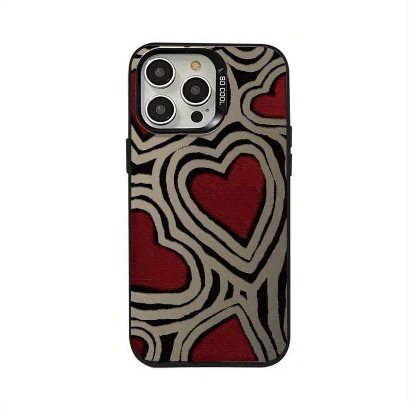 1Pc Black For iPhone 7 8 SE2 SE3 Laser Striped Heart Phone Case