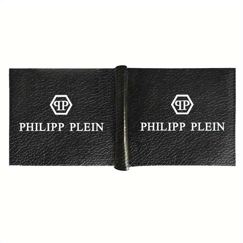 1pc Philipp Plein Men's Faux Leather Bifold Wallet with Card Holder Coin Purse Sleek Black D