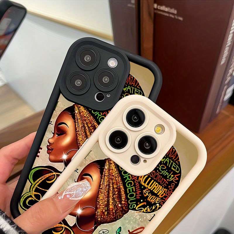 1Pc Mixed Color For iPhone 15 Plus African Girl Phone Case