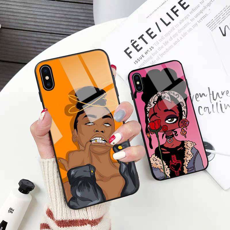 1Pc Mixed Color For iPhone 14 Plus African Girls Phone Case