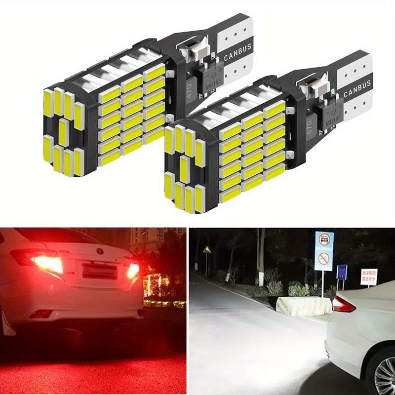2pcs Red LED Turn Signal Lamp Bulbs T15 W16W 921 912 T16 902 Super Bright 45 SMD 40
