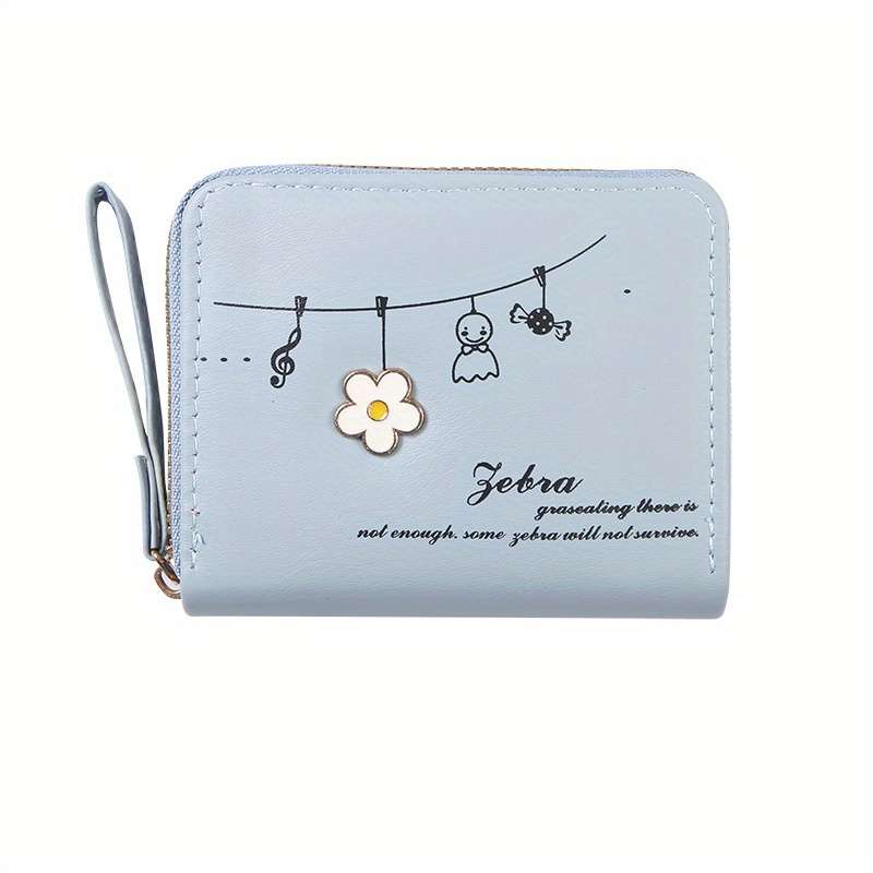 1pc Elegant Pink Zipper Wallet with Floral DesignLarge Capacity Multi-Compartment Card Holder f