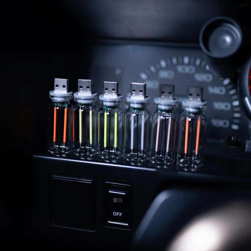 1pc Blue Versatile Touch LED Light USB Powered Multicolor Ambient Car & Bedroom Ni