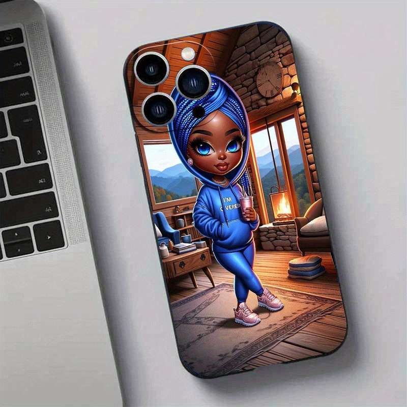1Pc Black For iPhone 13 African Design Phone Case