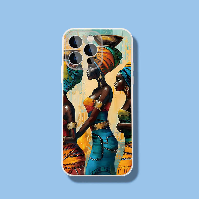 1Pc Ivory White For iPhone 16 Plus African Women Phone Case