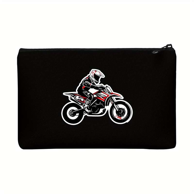 1pc Unique Motorcycle Rider Mountain Dude Canvas Wallet Bifold Coin Purse with Card Holder Bl