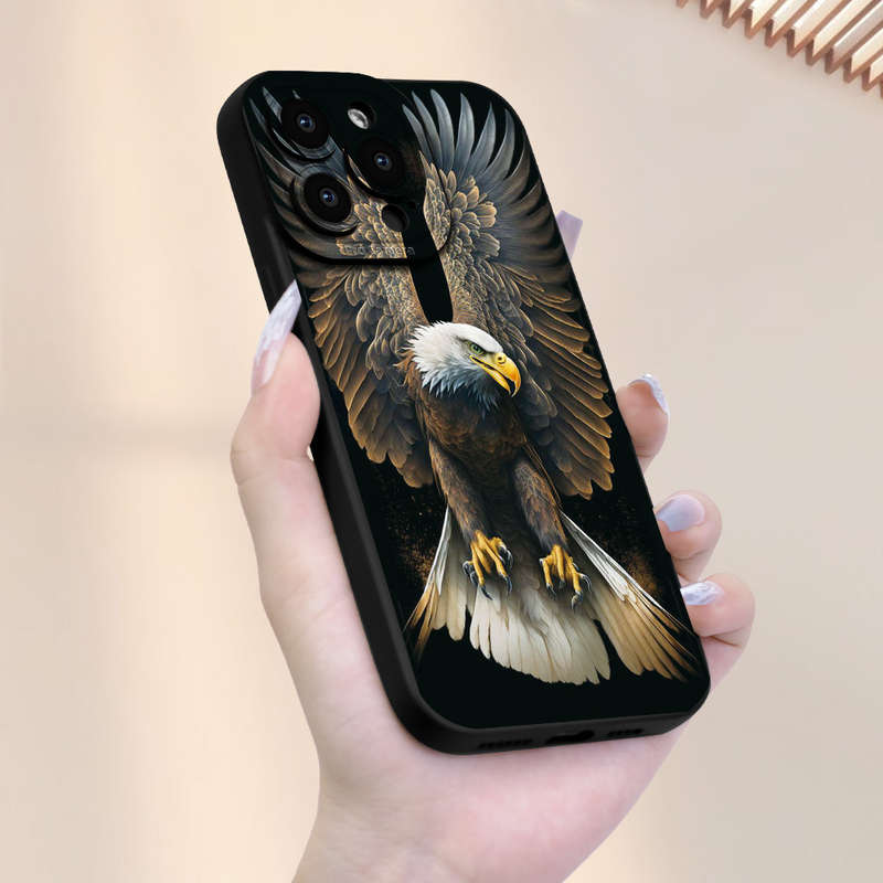 1Pc Black For iPhone 7 Plus 8 Plus Majestic Eagle Design Phone Case