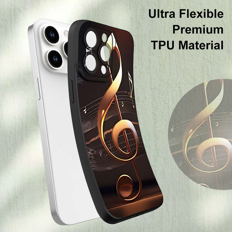 1Pc Black For iPhone 7 Plus 8 Plus Musical Note Pattern Phone Case