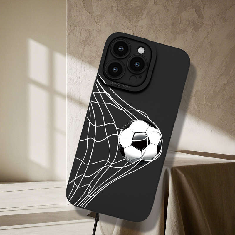 1Pc Black For iPhone 7 Plus 8 Plus Football Motion Print Phone Case