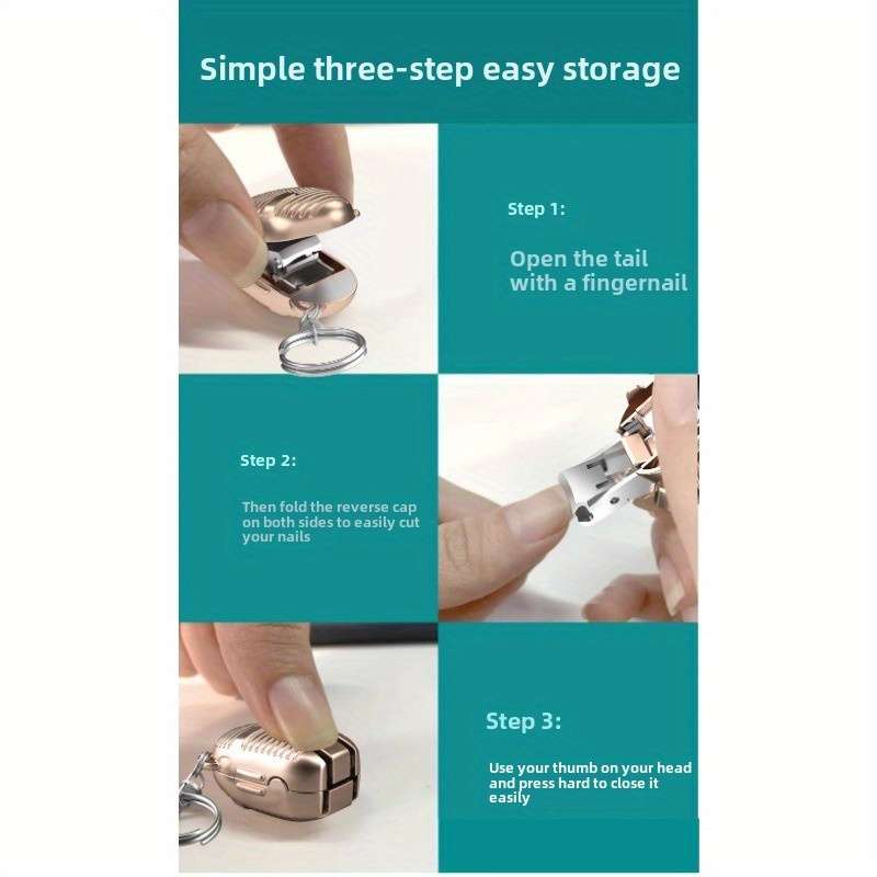 1pc Nail Clipper Set Featuring Alloy Steel Blades Including a Nail File; a Beautifully Stylish