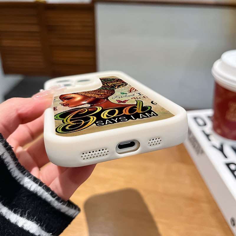 1Pc Mixed Color For iPhone 15 Plus African Girl Phone Case