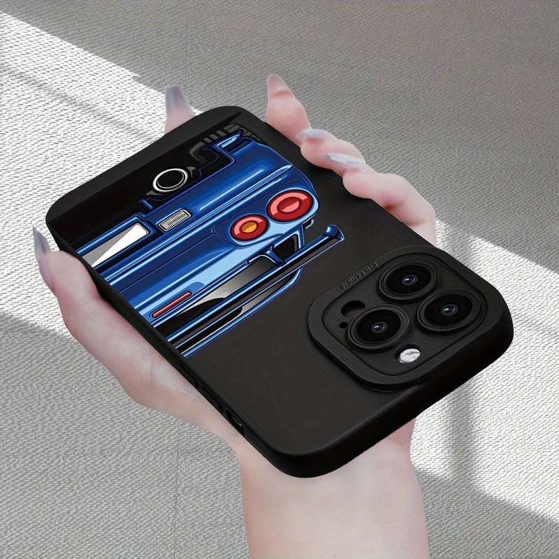 1Pc Black For iPhone 7 Plus 8 Plus Blue Sports Car Design Phone Case