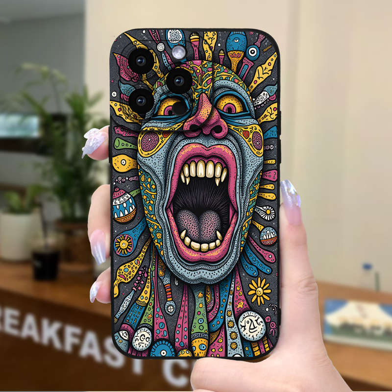1Pc Black For iPhone 12 Mini Colorful Mask Phone Case