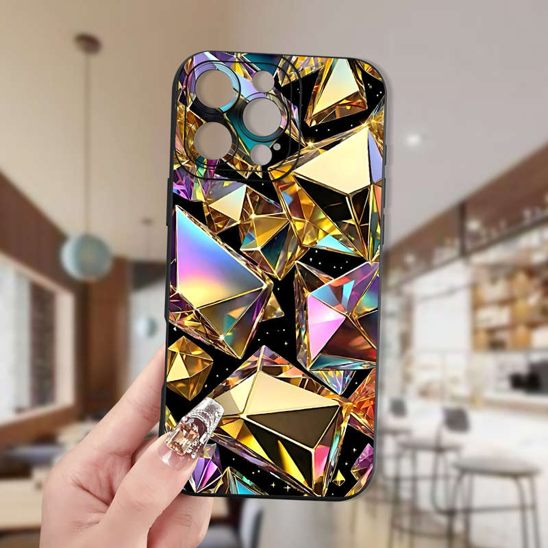 1Pc Black For iPhone 15 Pro Max Exquisite Stylish Phone Case