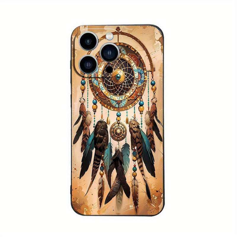 1Pc Black For iPhone 15 Pro Max African Design Phone Case