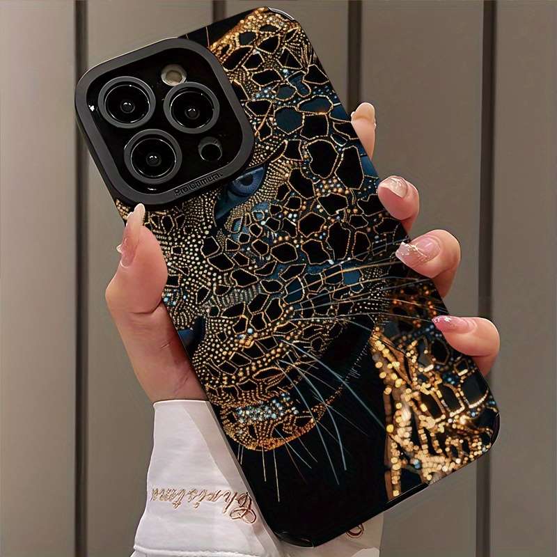 1Pc Mixed Color For iPhone 8 Plus Jewel Encrusted Leopard Phone Case