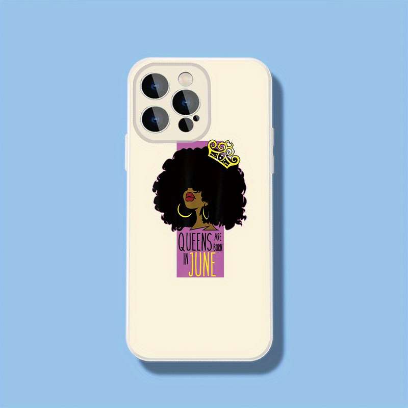 1Pc Black For iPhone 14 Pro Max Queen Vibes Phone Case