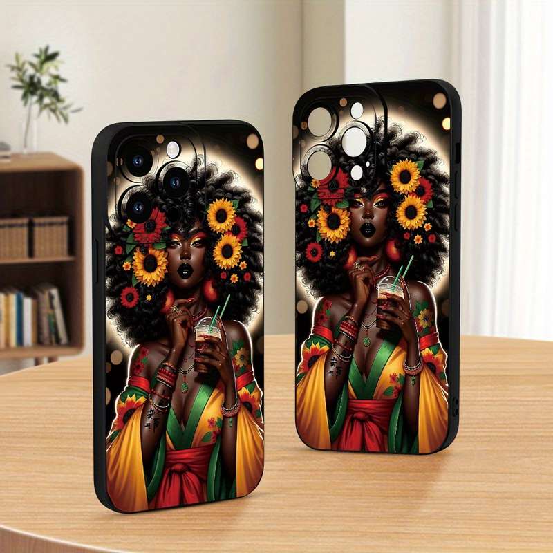 1Pc Black For iPhone 7 Plus 8 Plus African Girl Phone Case