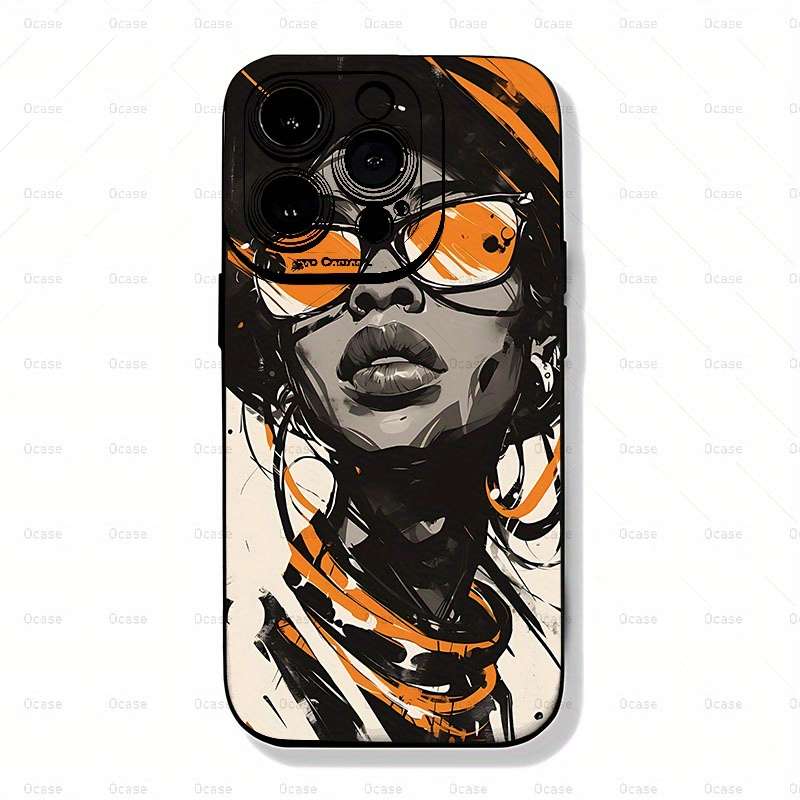 1Pc Black For iPhone 7 Plus 8 Plus Angel Eyes African Women Phone Casee